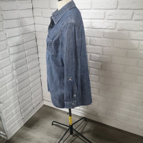 Chico's Ladies Size 3 (Approx. Large) Straight Fit Long Sleeves Jean Shirt - Picture 6 of 9